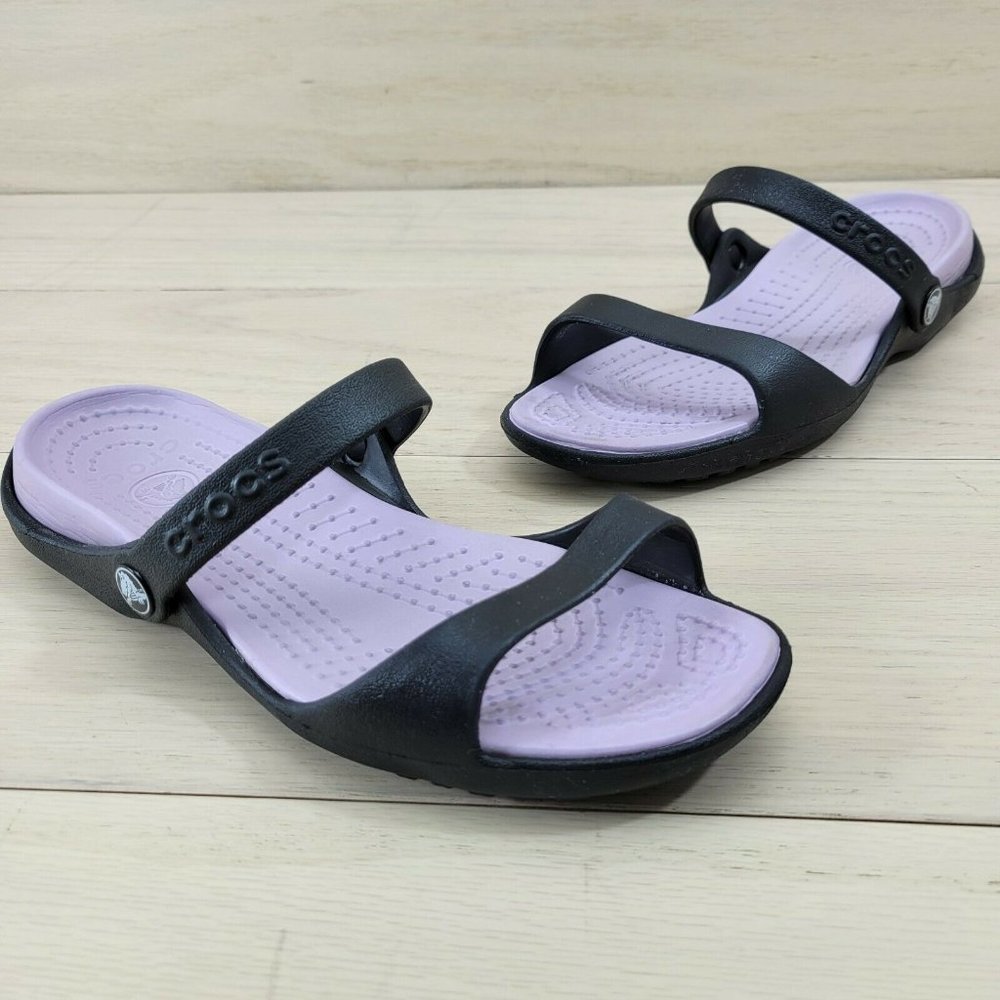Crocs Cleo Double Strap Sandals Open Toe Lightweight Women's Size 8 Purple